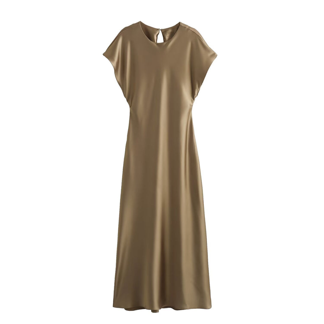 Damen elegantes Maxikleid mit fließendem Schnitt und modernem V-Ausschnitt Echo Archiv