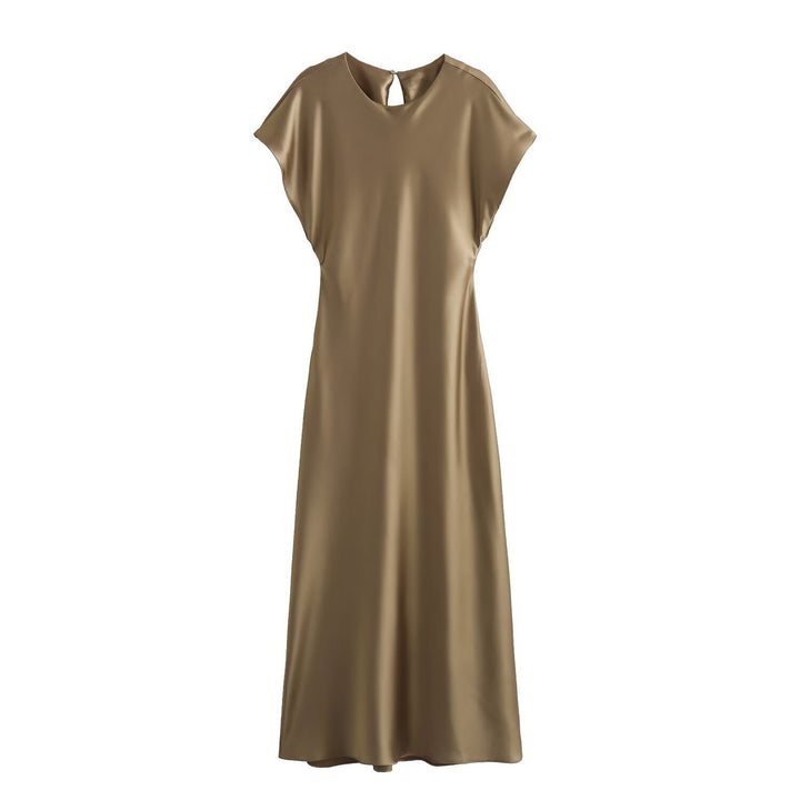 Damen elegantes Maxikleid mit fließendem Schnitt und modernem V-Ausschnitt Echo Archiv