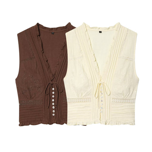 Damen Blusenshirt mit feiner Drapierung und dekorativen Knopfdetails Echo Archiv