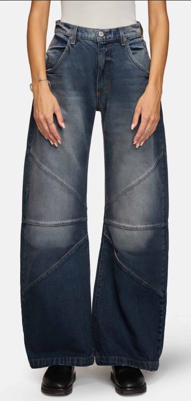 Damen breite Jeans mit einzigartigem Nahtdesign im angesagten Stil Echo Archiv
