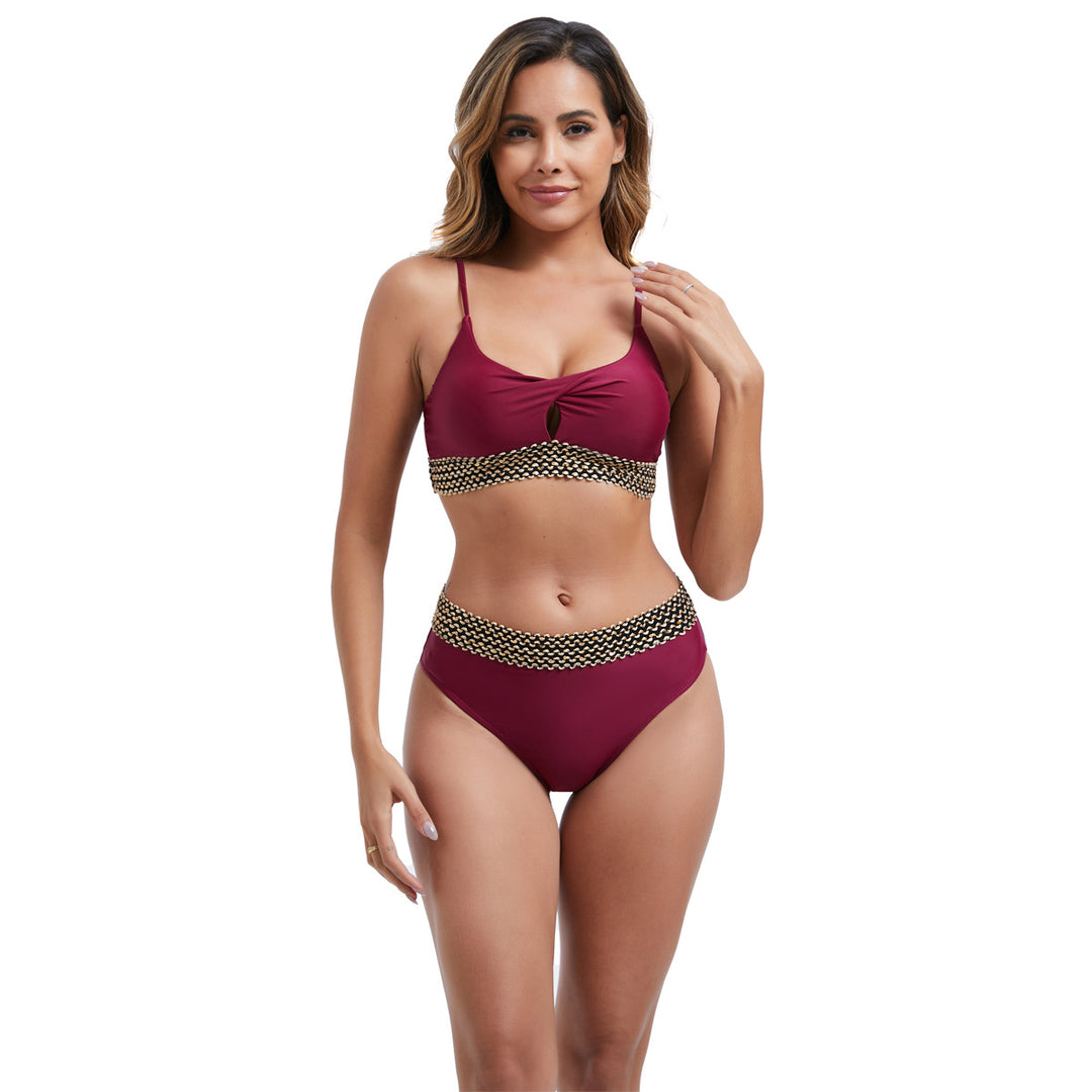 Damen Hochtailliertes Bikini-Set mit modischen Akzentdetails Echo Archiv