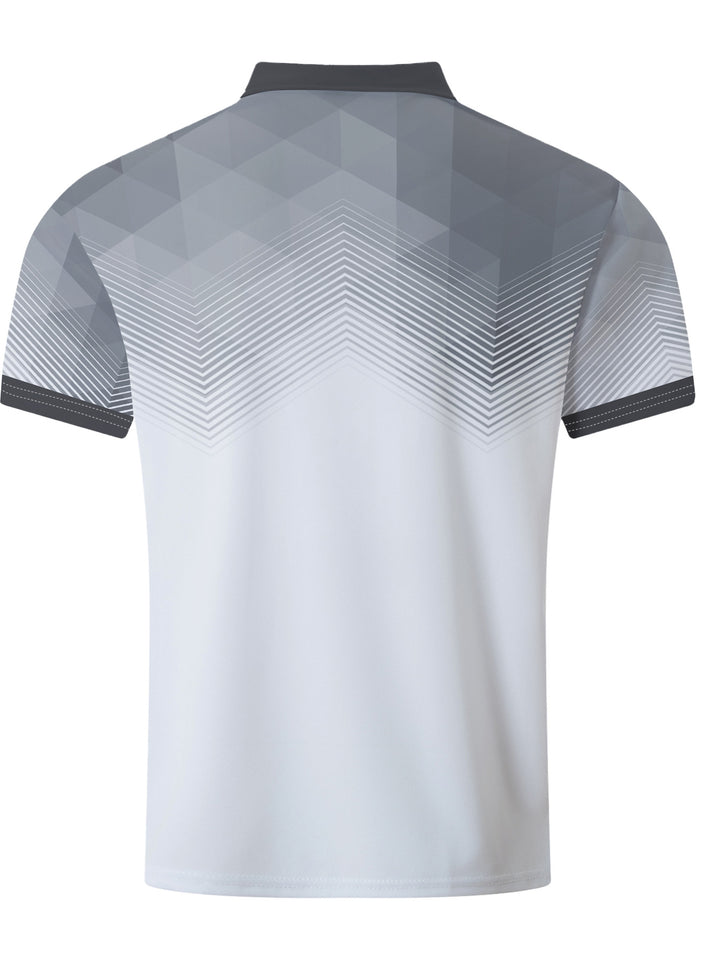 Herren Poloshirt mit modernem geometrischem Muster Echoarchiv