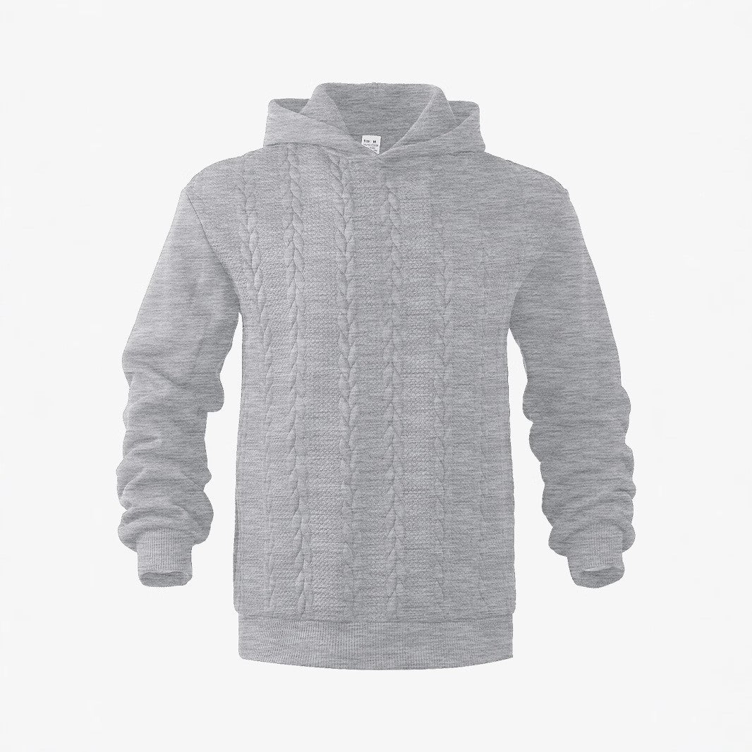 Herren nan Kapuzenpullover im Stricklook mit Zopfmuster und geripptem Saum Echo Archiv