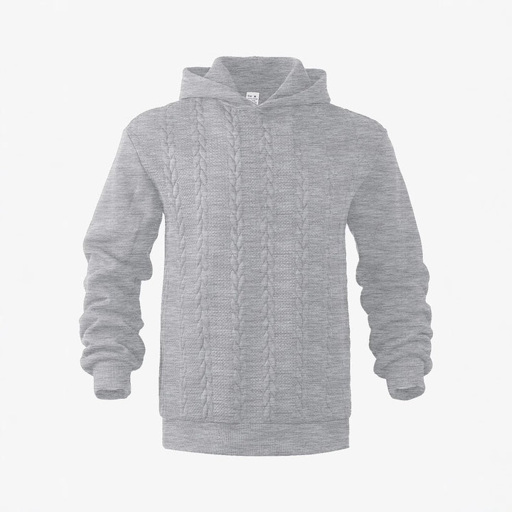 Herren nan Kapuzenpullover im Stricklook mit Zopfmuster und geripptem Saum Echo Archiv
