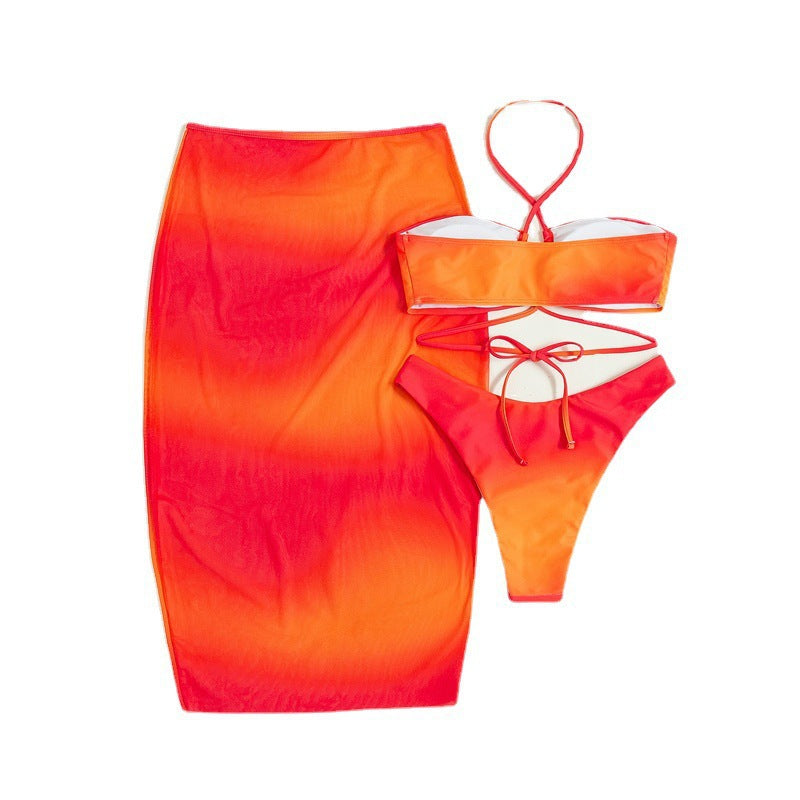 Damen Set mit modischem Bandeau-Oberteil und schulterfreier Maxi-Rock Echo Archiv