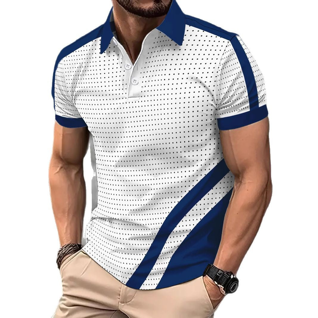 Herren modisches Kurzarm-Polohemd mit einzigartigem Punktdesign Echoarchiv