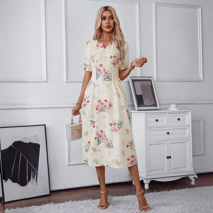 Damen Midi-Kleid mit floralen Akzenten Echo Archiv