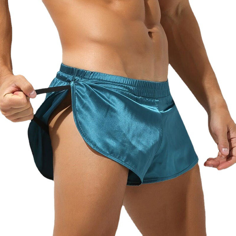 Herren nan kurze Satin-Schlafshorts mit elastischem Bund und seitlichem Schlitz Echo Archiv