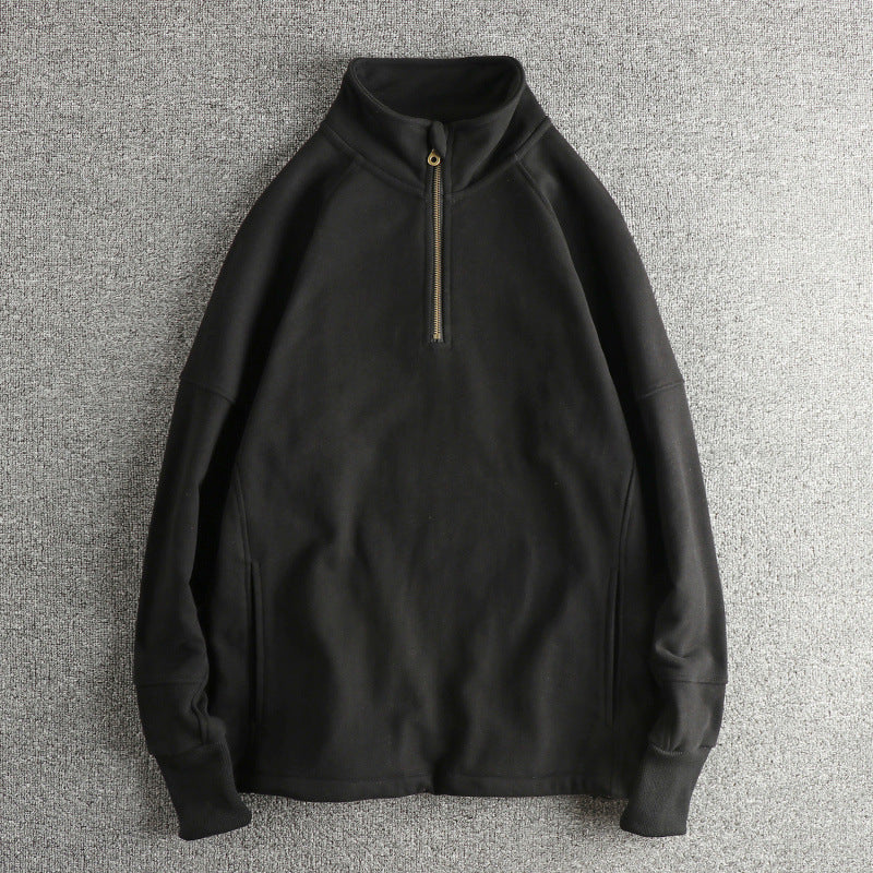 Herren Fleecejacke mit halbem Reißverschluss und seitlichen Eingrifftaschen Echoarchiv