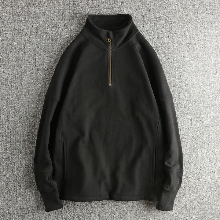 Herren Fleecejacke mit halbem Reißverschluss und seitlichen Eingrifftaschen Echoarchiv