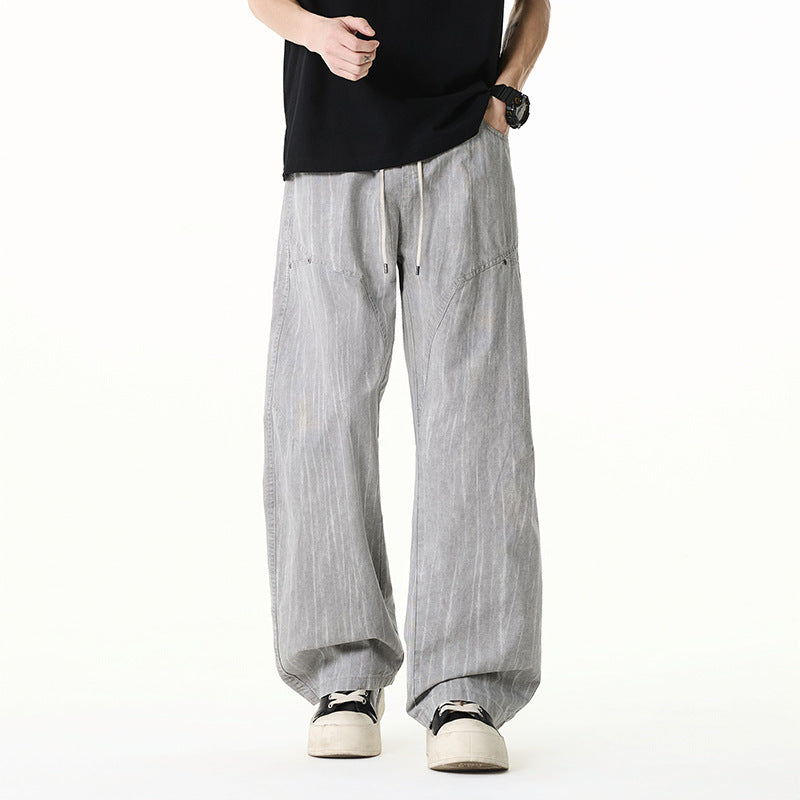 Damen Weite Leinenoptik-Hose mit elastischem Bund und aufgesetzten Taschen Echo Archiv