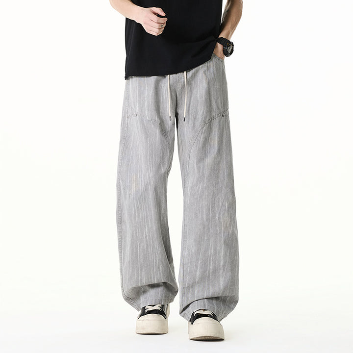 Damen Weite Leinenoptik-Hose mit elastischem Bund und aufgesetzten Taschen Echo Archiv
