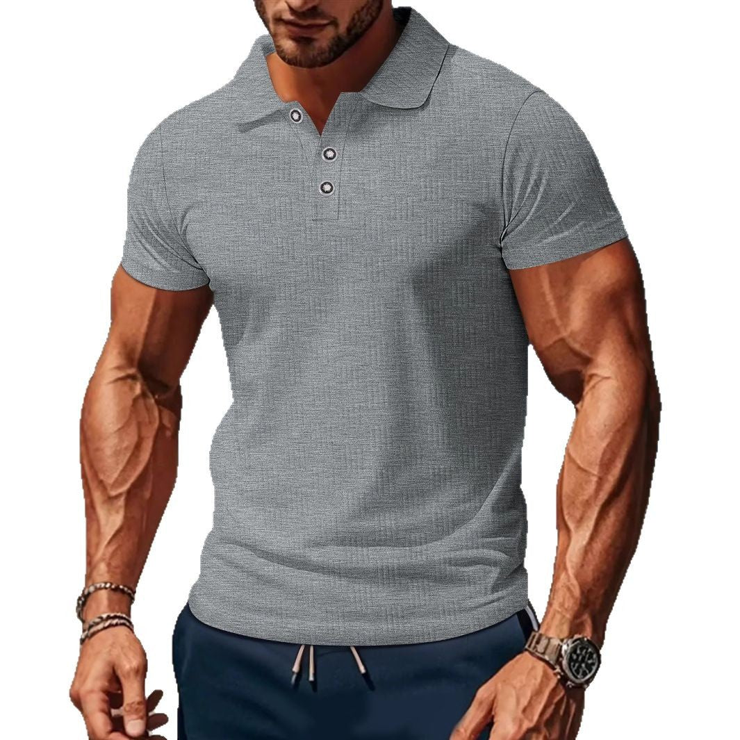 Herren Polohemd mit strukturiertem Design und klassischem Kragen Echoarchiv