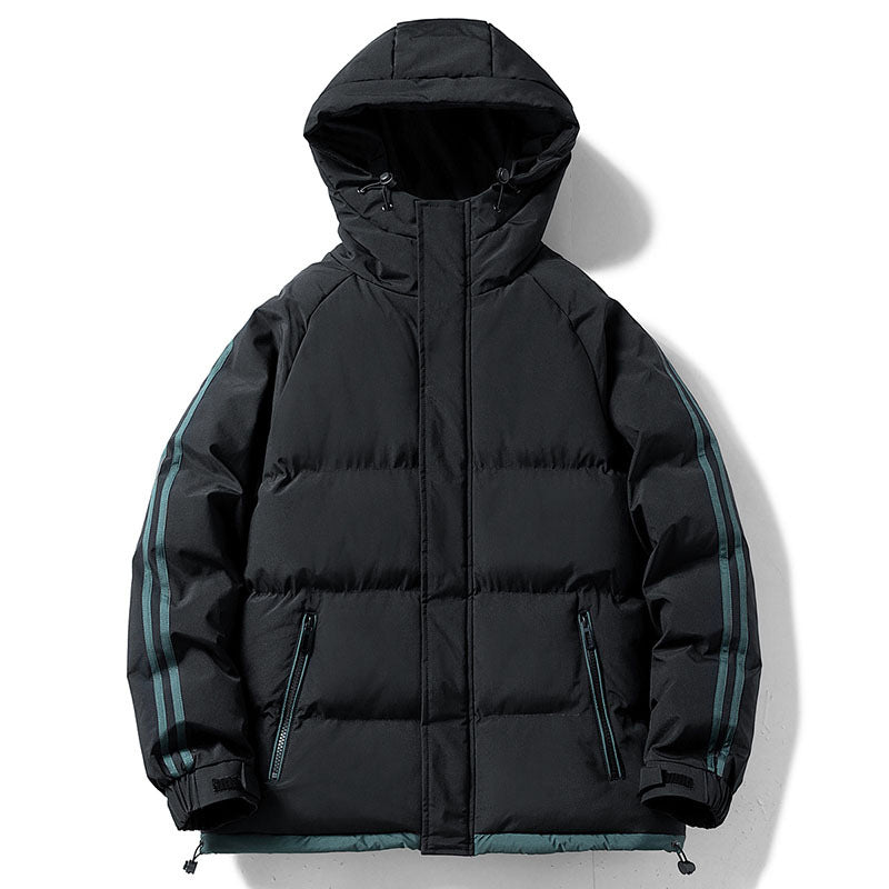 Herren nan gesteppte Kapuzen-Winterjacke mit Thermofutter, seitlichen Kontraststreifen und winddichter Außenhülle Echo Archiv