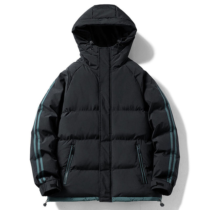 Herren nan gesteppte Kapuzen-Winterjacke mit Thermofutter, seitlichen Kontraststreifen und winddichter Außenhülle Echo Archiv