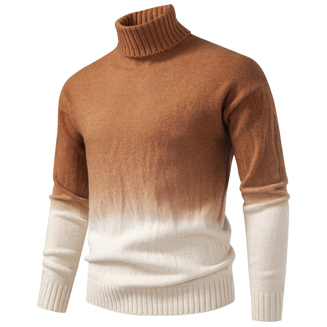 Herren Rollkragenpullover mit sanftem Farbverlauf und Feinstrick-Qualität Echo Archiv