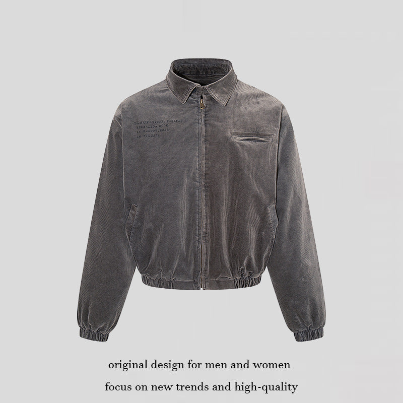 Herren Cord-Blousonjacke mit Reißverschluss, elastischem Saum und Brustpaspel Echoarchiv