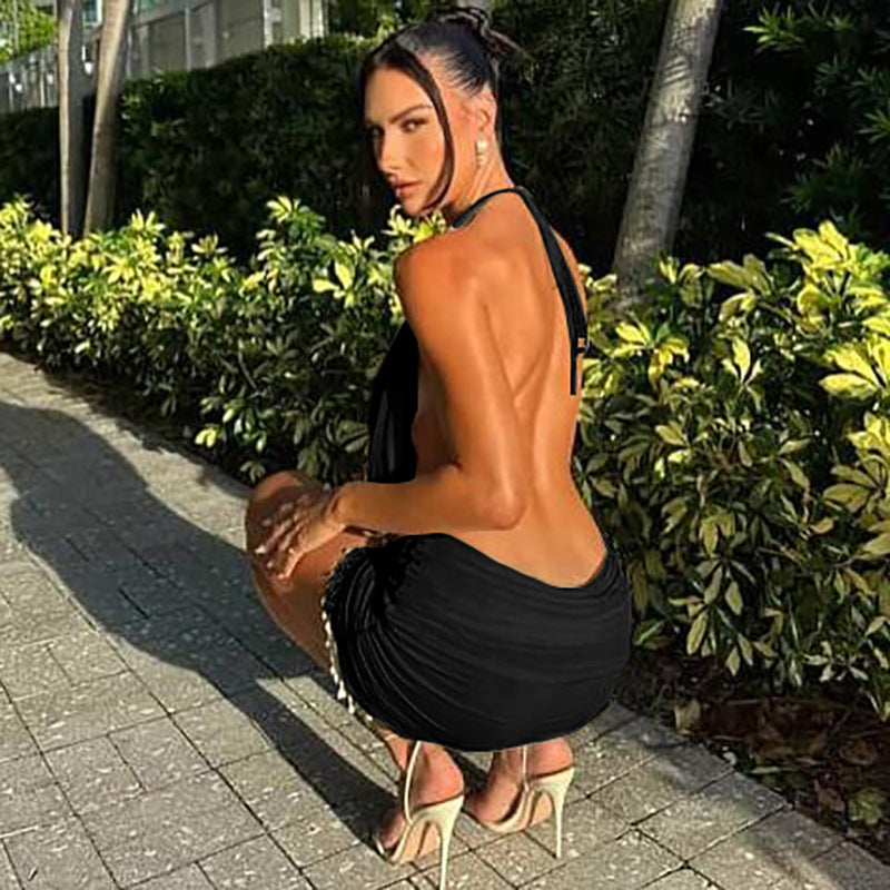 Damen ärmelloses Minikleid mit Raffungen und eleganten Details Echo Archiv