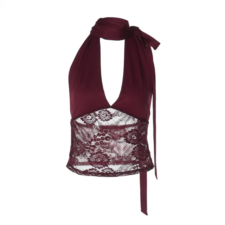 Damen Elegantes Spitzenoberteil mit Halterneck Echo Archiv