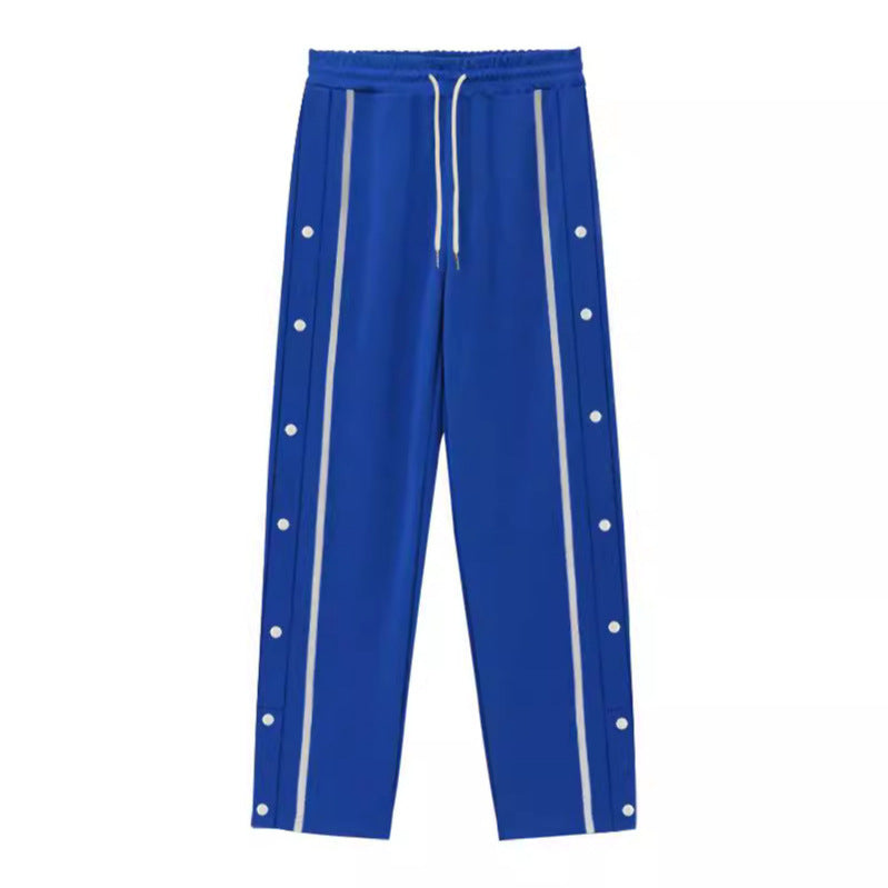 Herren bequeme Sporthose mit Knopfleiste und seitlichen Kontraststreifen Echoarchiv