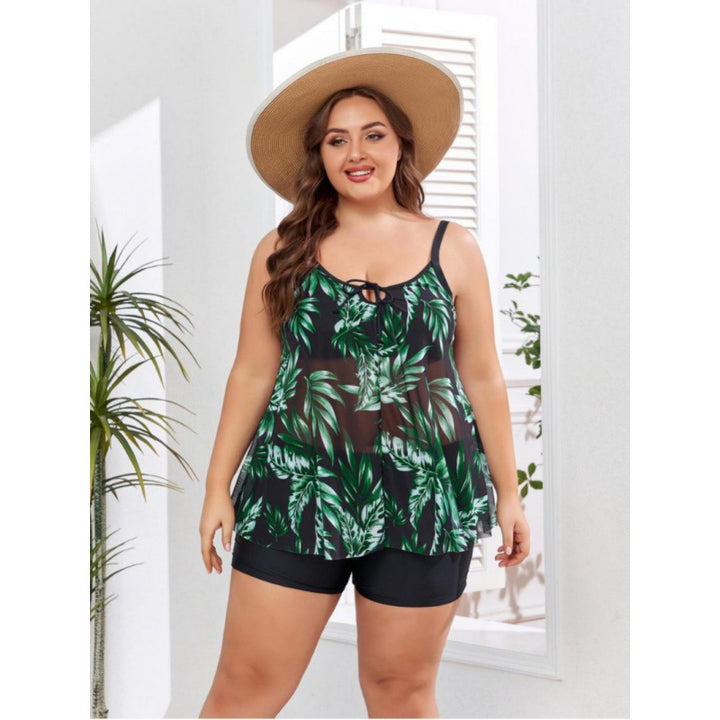 Damen Tankini-Set mit floralem Oberteil und figurbetonendem Unterteil Echo Archiv