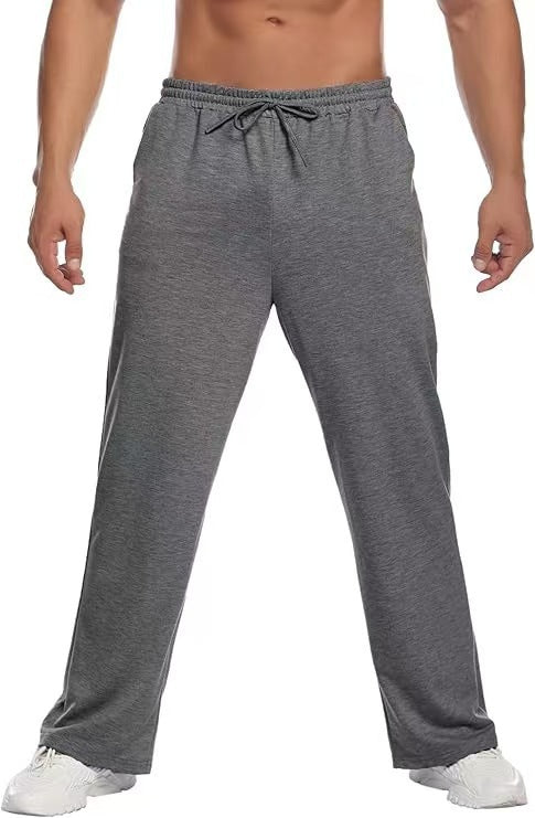 Herren locker fallende Loungehose aus softem Jersey mit Kordelzug, elastischem Bund und geradem Bein – Sorevano