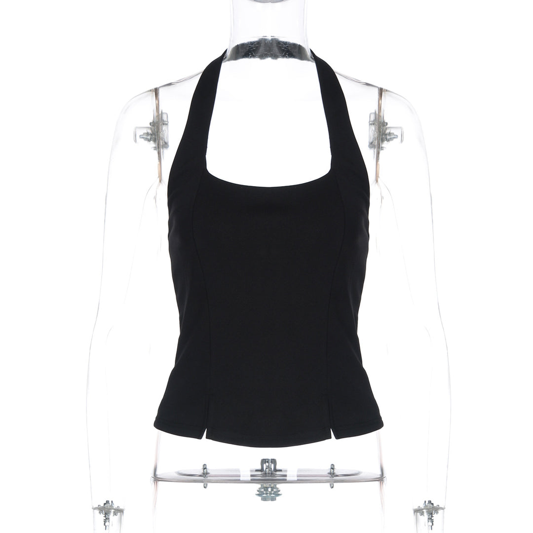 Damen Elegantes Oberteil mit quadratischem Ausschnitt und speziellen Schlitzdetails Echo Archiv