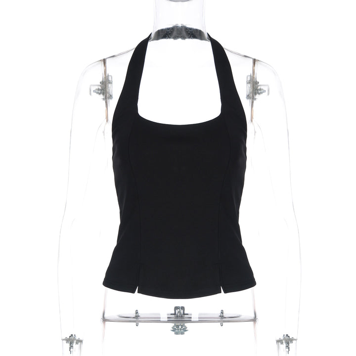 Damen Elegantes Oberteil mit quadratischem Ausschnitt und speziellen Schlitzdetails Echo Archiv