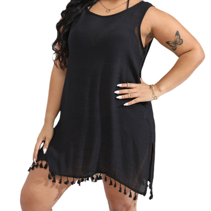 Damen luftiges Strandkleid mit fransigen Details Echo Archiv