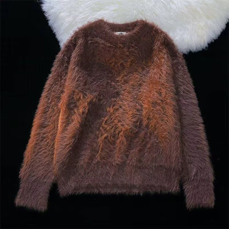 Damen Weicher Grobstrickpullover mit Rundhalsausschnitt Echoarchiv
