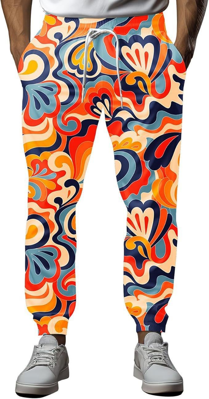 Herren Sportliche Jogginghose mit kreativem Mustermix Echoarchiv