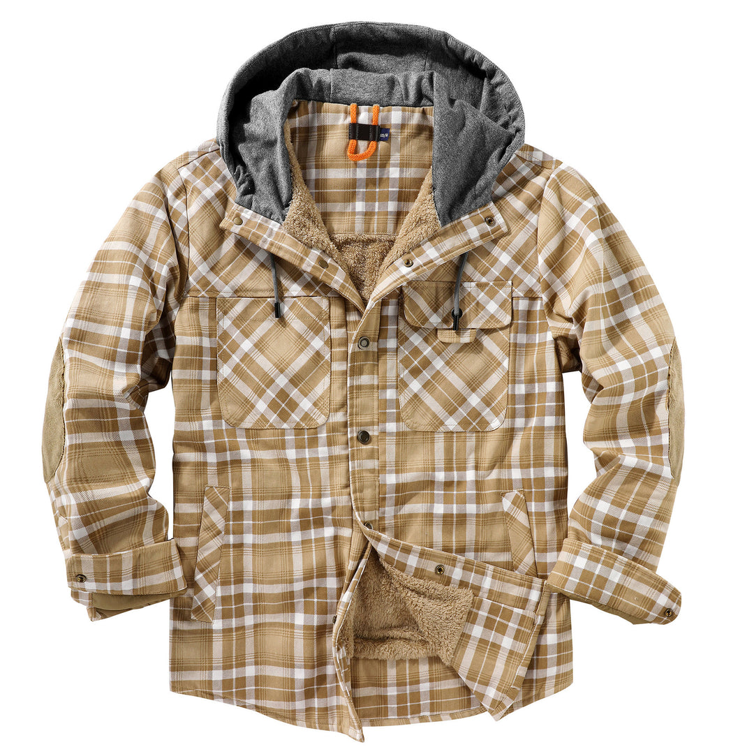 Herren Flanelljacke mit Kapuze und weichem Futter Echoarchiv