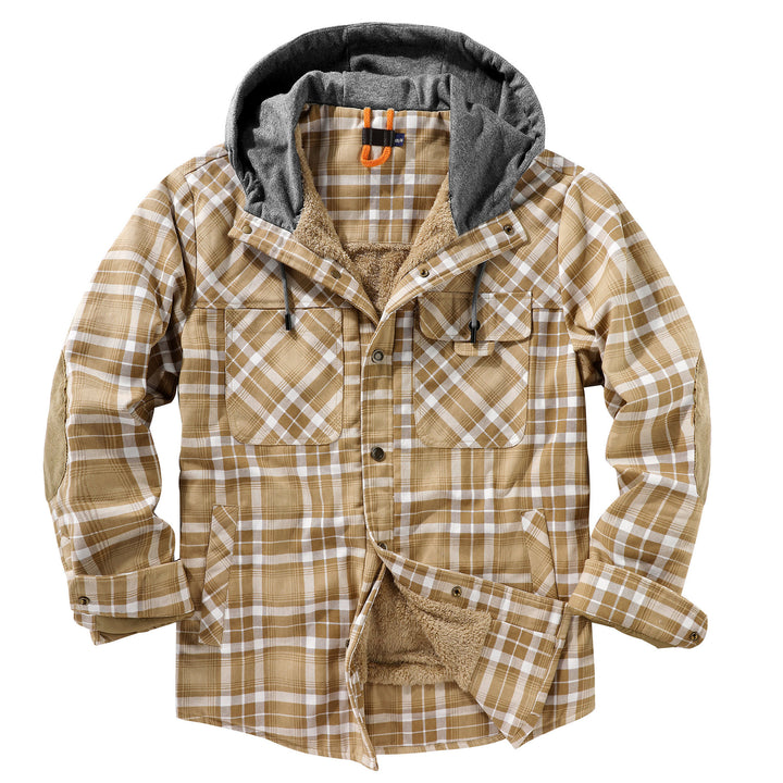Herren Flanelljacke mit Kapuze und weichem Futter Echoarchiv