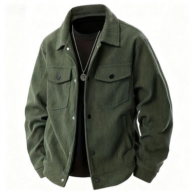 Herren nan Cordjacke im klassischen Arbeiterjacken-Schnitt mit Druckknöpfen und Brusttaschen Echo Archiv