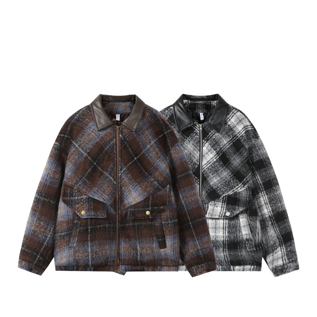 Unisex Boxy-Kurzblouson im Overshirt-Stil mit Kunstlederkragen und aufgesetzten Pattentaschen Echoarchiv