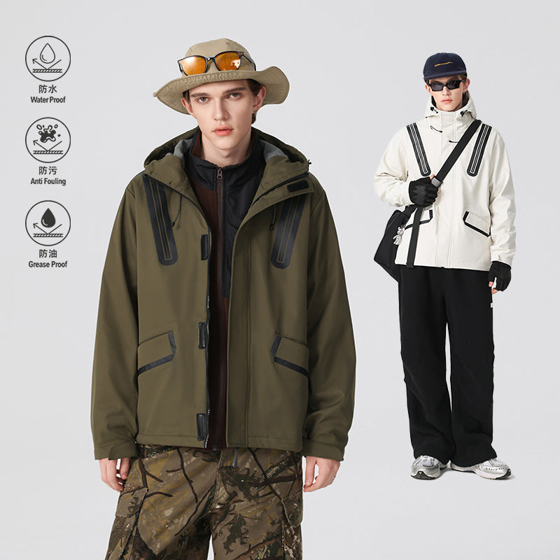 Herren Technische Softshell-Parka mit Kapuze, getapten Nähten und gummierten Einsätzen Echo Archiv
