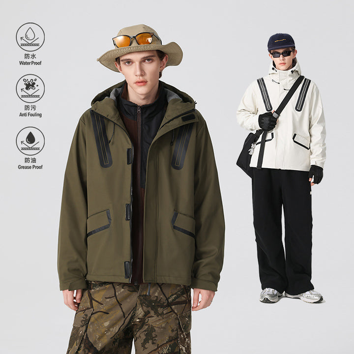 Herren Technische Softshell-Parka mit Kapuze, getapten Nähten und gummierten Einsätzen Echo Archiv