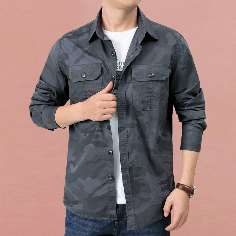 Herren Modisches Utility-Hemd Echo Archiv