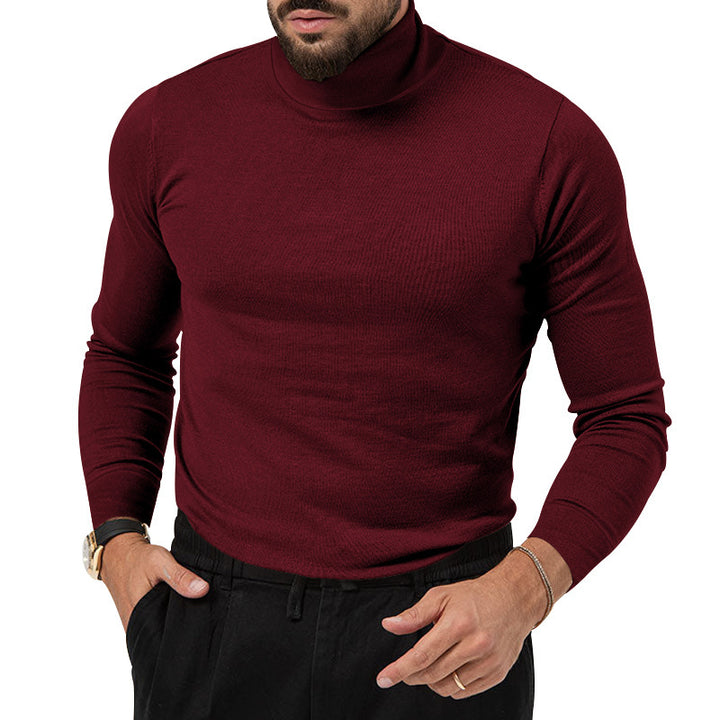 Herren eleganter Rollkragenpullover mit strukturierter Oberfläche und hochwertigem Baumwollmix Echoarchiv