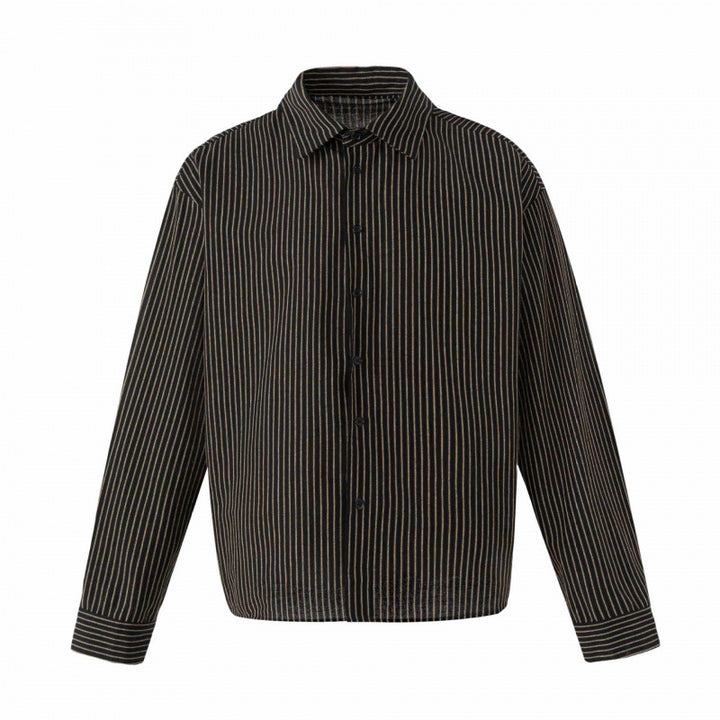 Unisex Oversize Nadelstreifen-Hemd mit kastiger Silhouette und Hemdkragen Echo Archiv