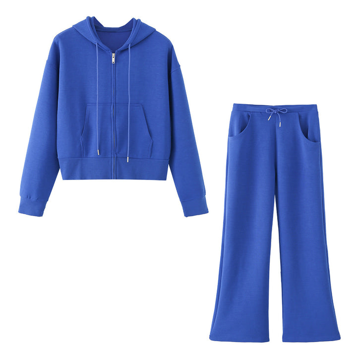 Damen Weite Jersey-Hose mit hohem Bund Tunnelzug und Pattentaschen Echo Archiv