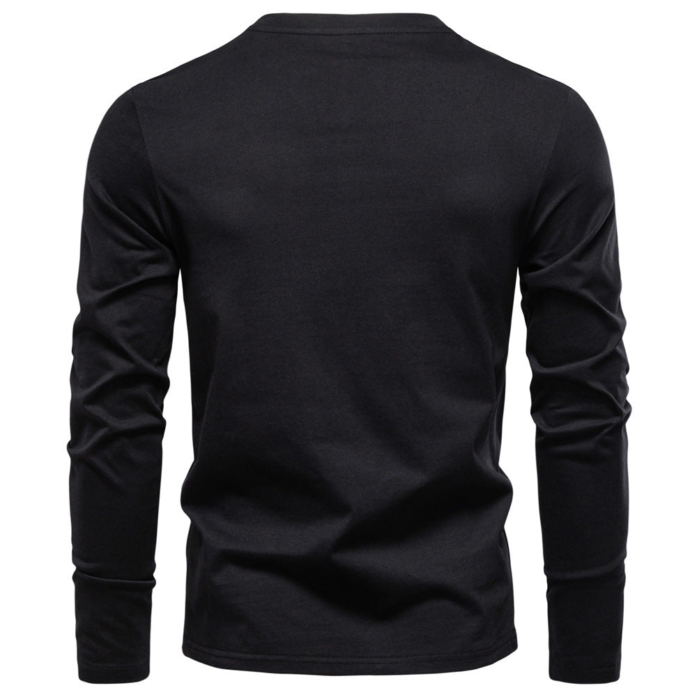 Herren Langarmshirt mit Henley-Kragen und praktischem Knopfdetail Echoarchiv