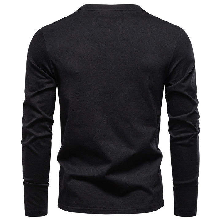 Herren Langarmshirt mit Henley-Kragen und praktischem Knopfdetail Echoarchiv