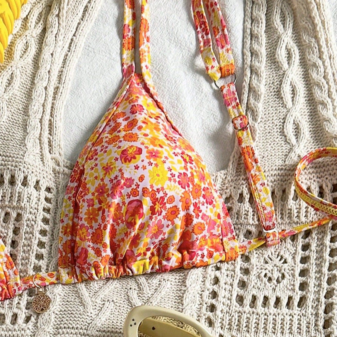 Damen Triangel-Bikini mit fließendem Floral-Design Echo Archiv