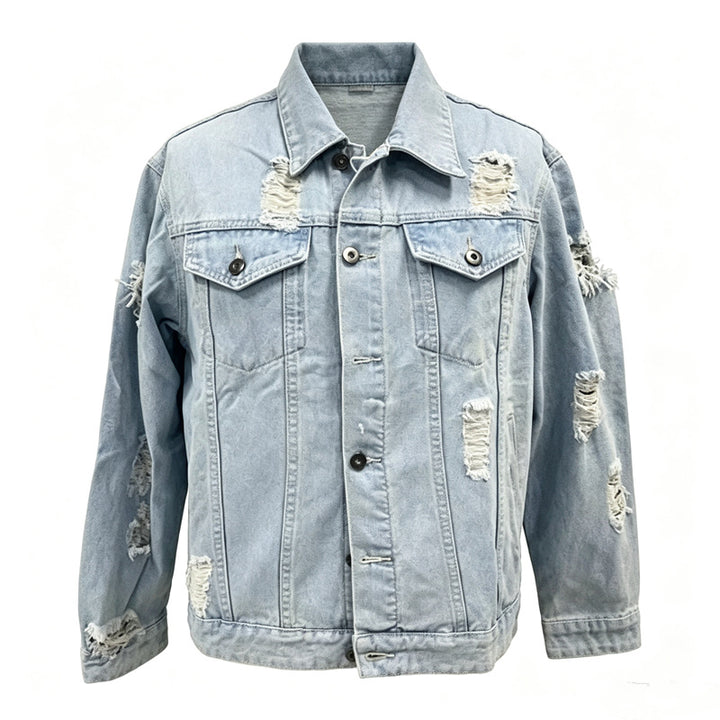 Herren Modische Denimjacke mit Destroyed-Details Echoarchiv