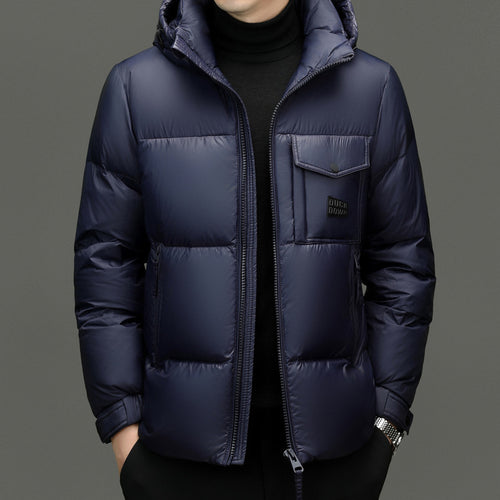 Herren Modische gesteppte Winterjacke mit Kapuze Echoarchiv