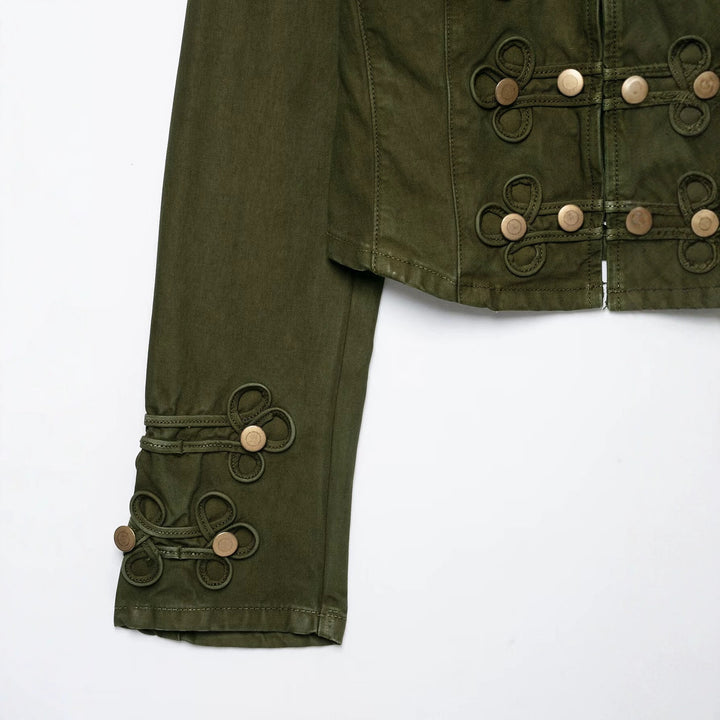 Damen Cropped Husarenjacke mit Zierkordeln und Stehkragen Echoarchiv