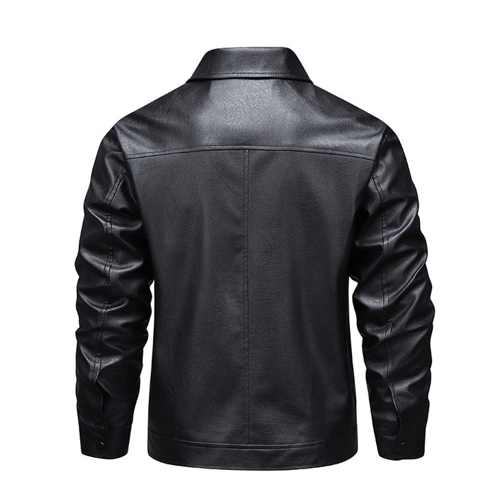 Herren Schlanke Kunstleder-Hemdblouson mit verdeckter Reißverschlussfront & elastischem Saum Echoarchiv