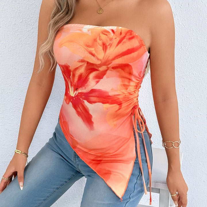 Damen Oberteil mit asymmetrischem Schnitt und floralem Design Echo Archiv