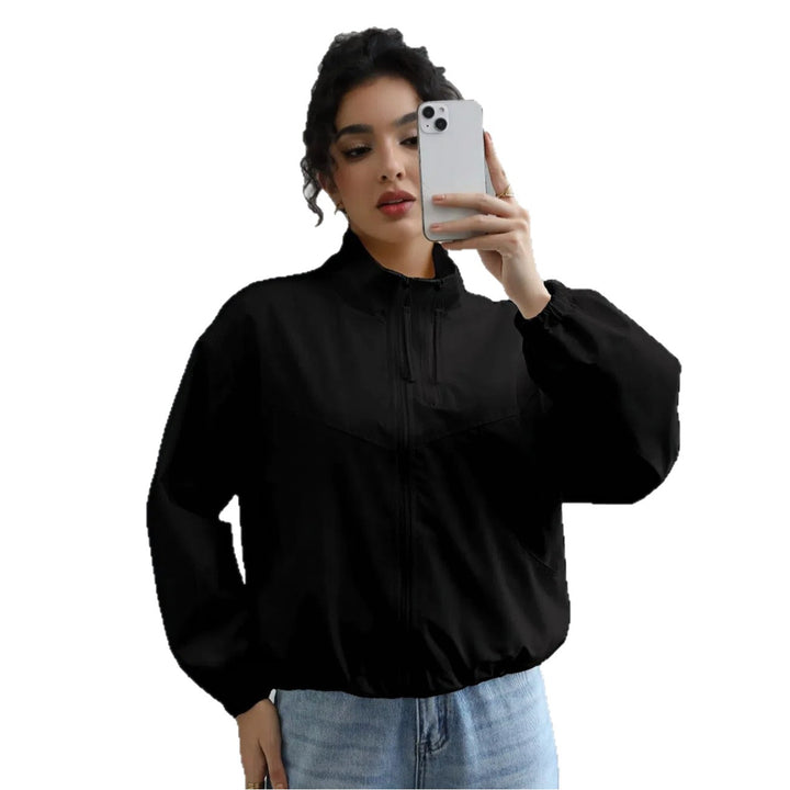 Damen Lässige Oversize-Blousonjacke mit Ballonärmeln Echoarchiv